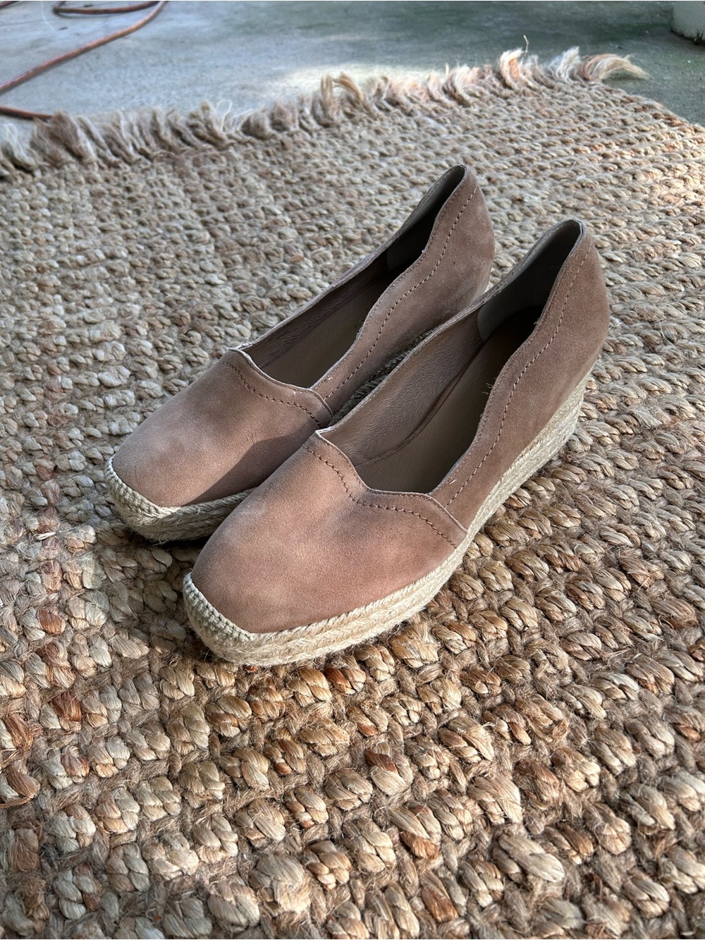 bettye muller taupe wedge slip-on